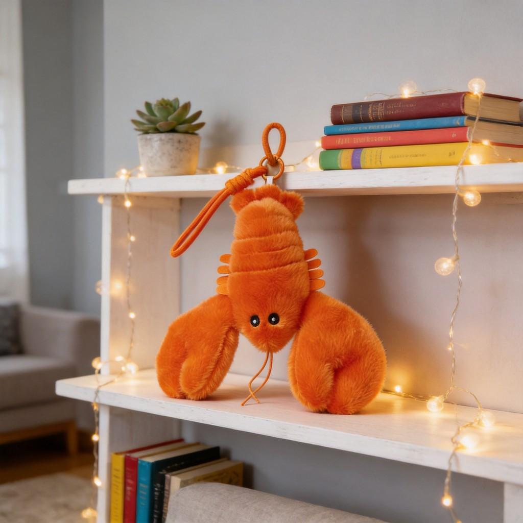 Creative Lobster Plush Keychain Cartoon Lobster Toy For Gift And Bag Decor
