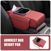 5-in-1 Car Armrest Organizer with Tissue Cup Holder USB Charging Port Ambient Light Car Interior Storage Booster Pad for Most Vehicles Portable Car
