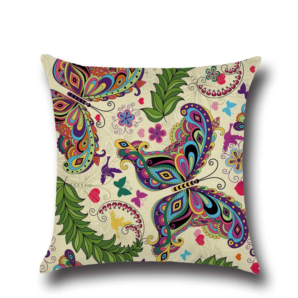 Cartoon Fantasy Butterfly Flower Cute Fresh Creative Home Pillowcase Car Cushion Cover
