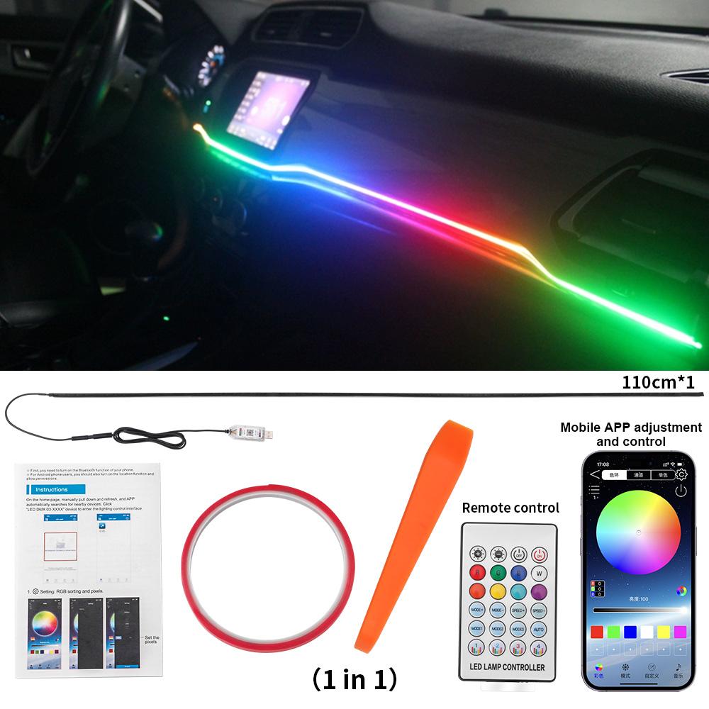 

Easy Install Car Ambient Lights Universal LED Symphony RGB Atmosphere Lamp Acrylic Backlight USB APP Remote Interior Accessories