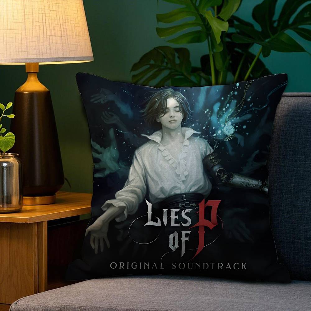 Spiel Lies Of P-P Heißer Cartoon Kissenbezug Milbendicht Kissenbezug Unsichtbarer Reißverschluss Seidiger Kurzplüsch Sofakissenbezug