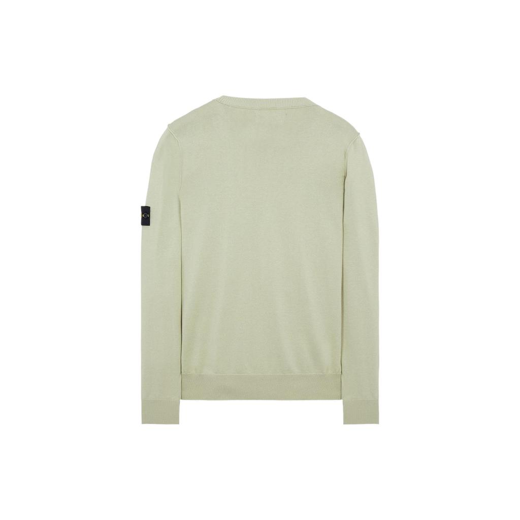 Stone Island Logo Patch Crewneck Light Green Men Tops 7615540B2-V0052