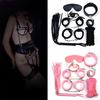 7 Pièces Par Set Jouet Sexuel Adulte en Peluche Unique Kit de Contrainte Menottes