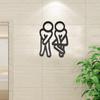 2 Pcs Funny Bathroom Signs For Men Women Creative 2D Flat Restroom Door Decor Restaurant Hotel Cafe Toilet Signage Wall Sticker