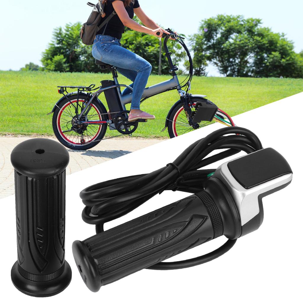 Electric Bike Throttle Grip LCD Electric Quantity Display with Switch 6 Cores Speed Governing Throttle Grip Throttles 2