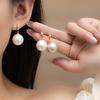 Fashion Commuting Ol Gale Blowing Pearl Ear Needles Light Luxury Temperament Earrings Elegant Earrings Women'S Versatile High Sense