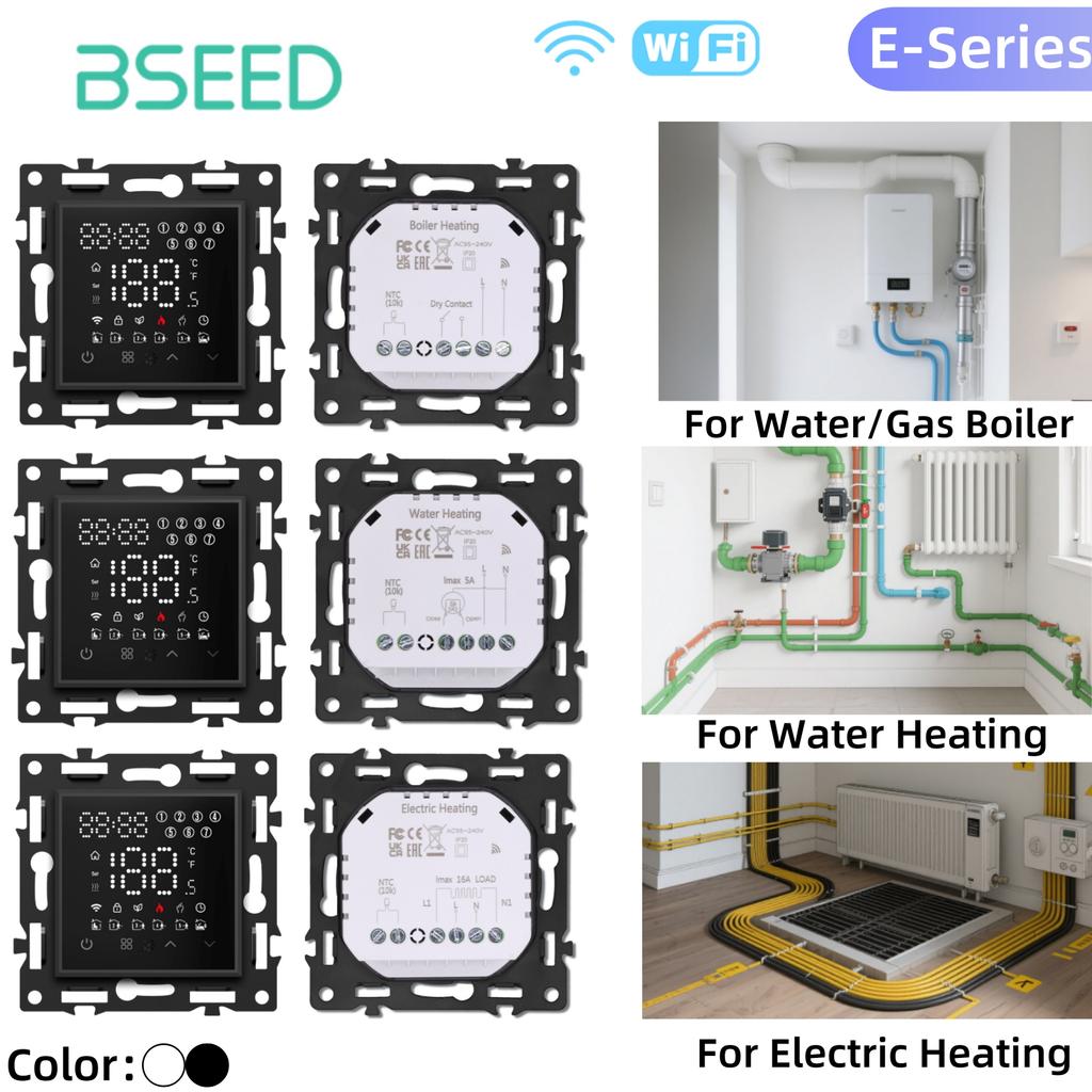 BSEED WIFI Термостат Водяной Электрический Теплый Пол Отопление Газовый Котел Температура Модуль Дистанционного Управления с Alexa Серия E Сделай Сам