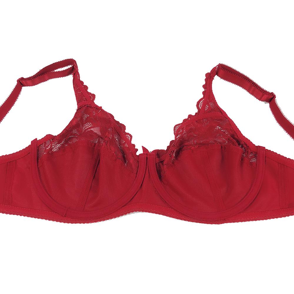 Julexy C D Cup Big Size Women Bra Lace Hollow Out Underwear Sexy Ultrathin Transparent Brassiere