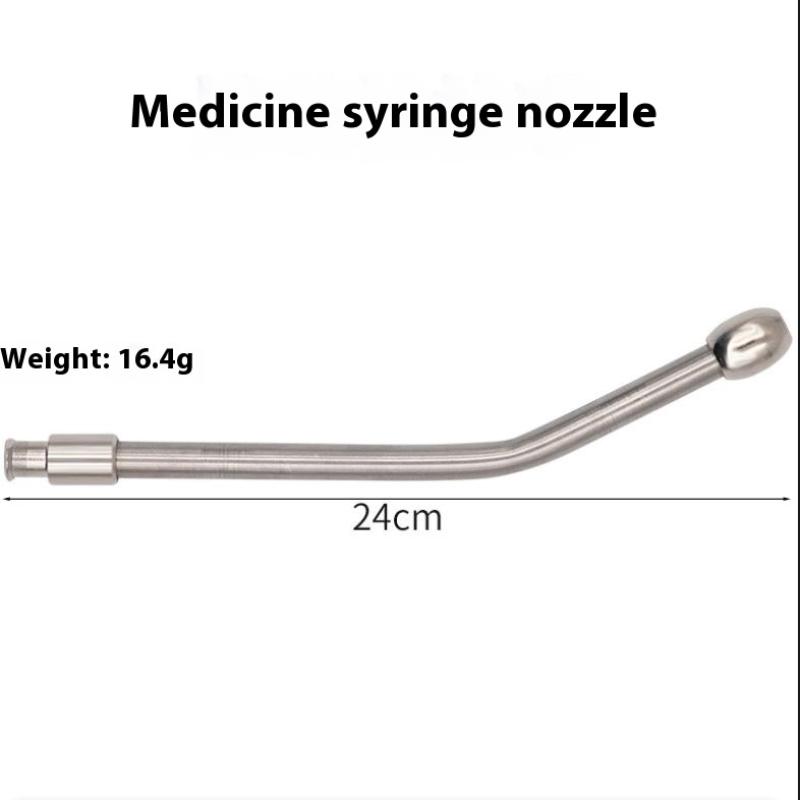 1 Set 20-50 ml Veteriner Alet Şırınga Aşı Enjeksiyonu Ayarlanabilir Doz 304 Paslanmaz Çelik İğne Ucu Dağıtıcı Hayvancılık Kümes Hayvanları