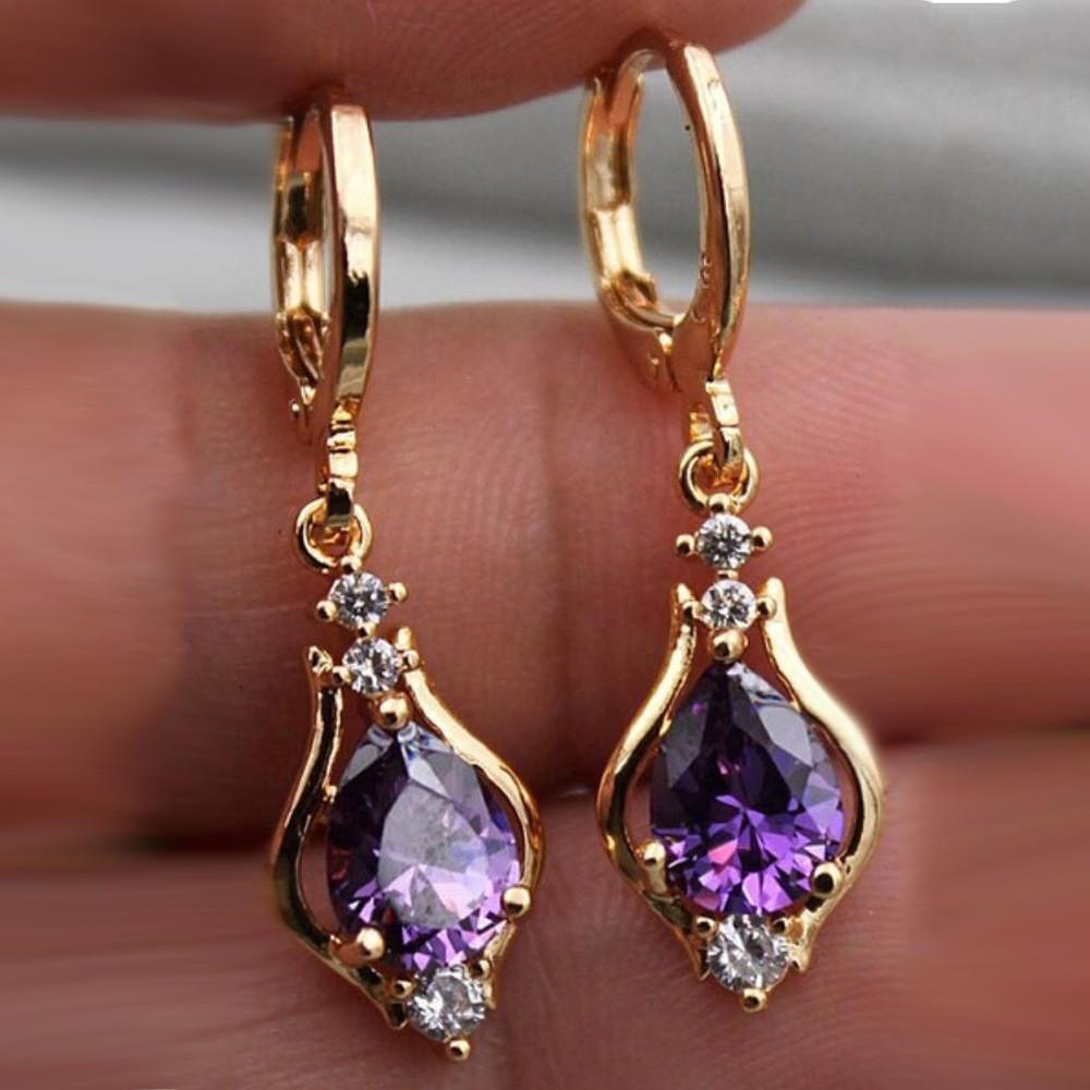 3 pairs of elegant water drop earrings, engagement, wedding jewelry, banquet decoration
