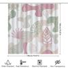 Modern Leaf Pattern Shower Curtain Pink Green Waterproof Fabric For Bathrooms Decorations Diy Home Improvement Accessories