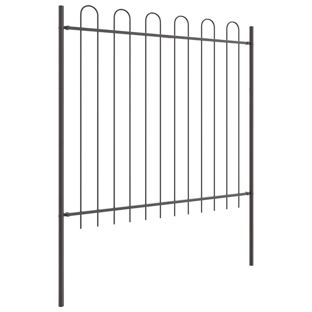 Garden Fence 2 pcs Grey 3.4 x 1.5 m Powder Coated Steel
