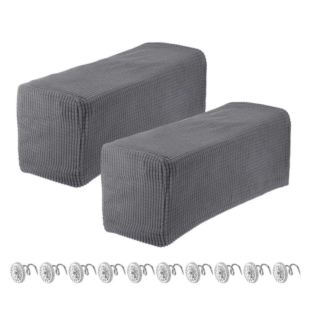 2pcs Stretch Armrest Covers Couch Arm Covers with Twist Pin Protector Slipcovers Dustproof for Chairs Sofa Office Home