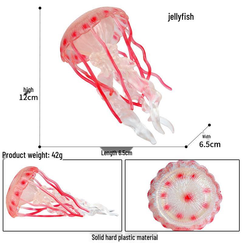 Ocean World Jellyfish Tank Ornament: Crown Jellyfish Simulation Toy Model.