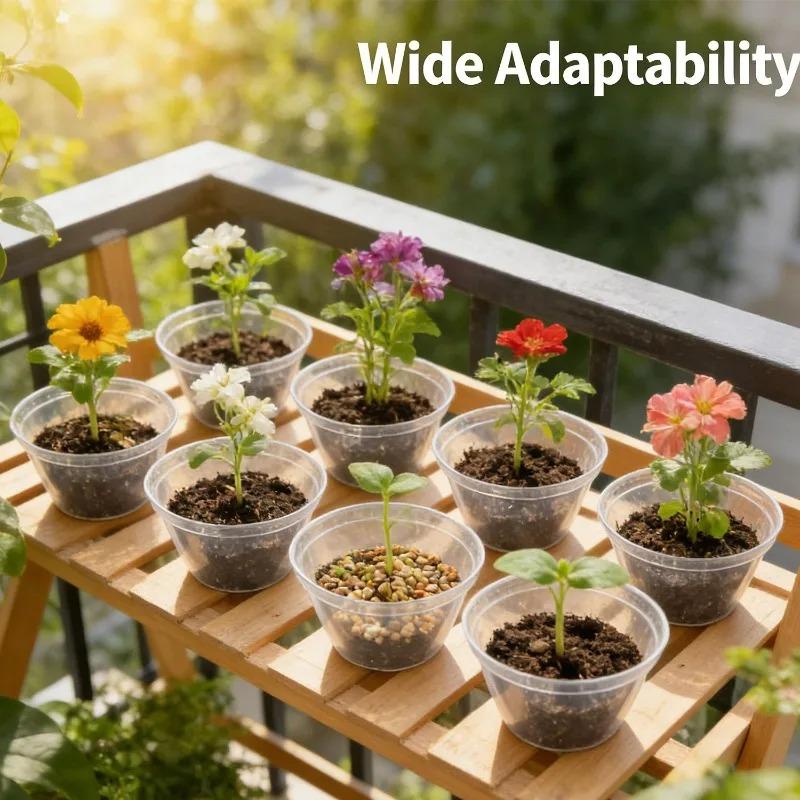 50/300Pcs Transparent Plastic Plant Covers Seedling Trays Hydroponic Containers Home Garden Planting Supplies Nursing Lids
