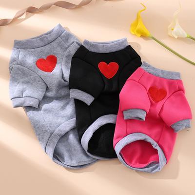 Thickened Winter Warm Small Dog Hoodie Love Medium Cat Sweater for Taddy Yorkshire Cute Puppy Bipedal Clothes Accessories