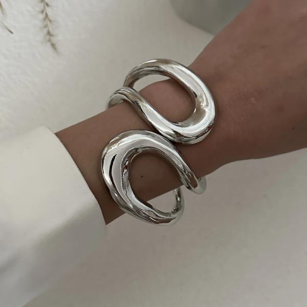 Exaggerated Wide Cuff Bangles Punk Gold Silver Color Geometric Metal Large Bangles for Women Bracelets Men Luxury Jewelry Gift