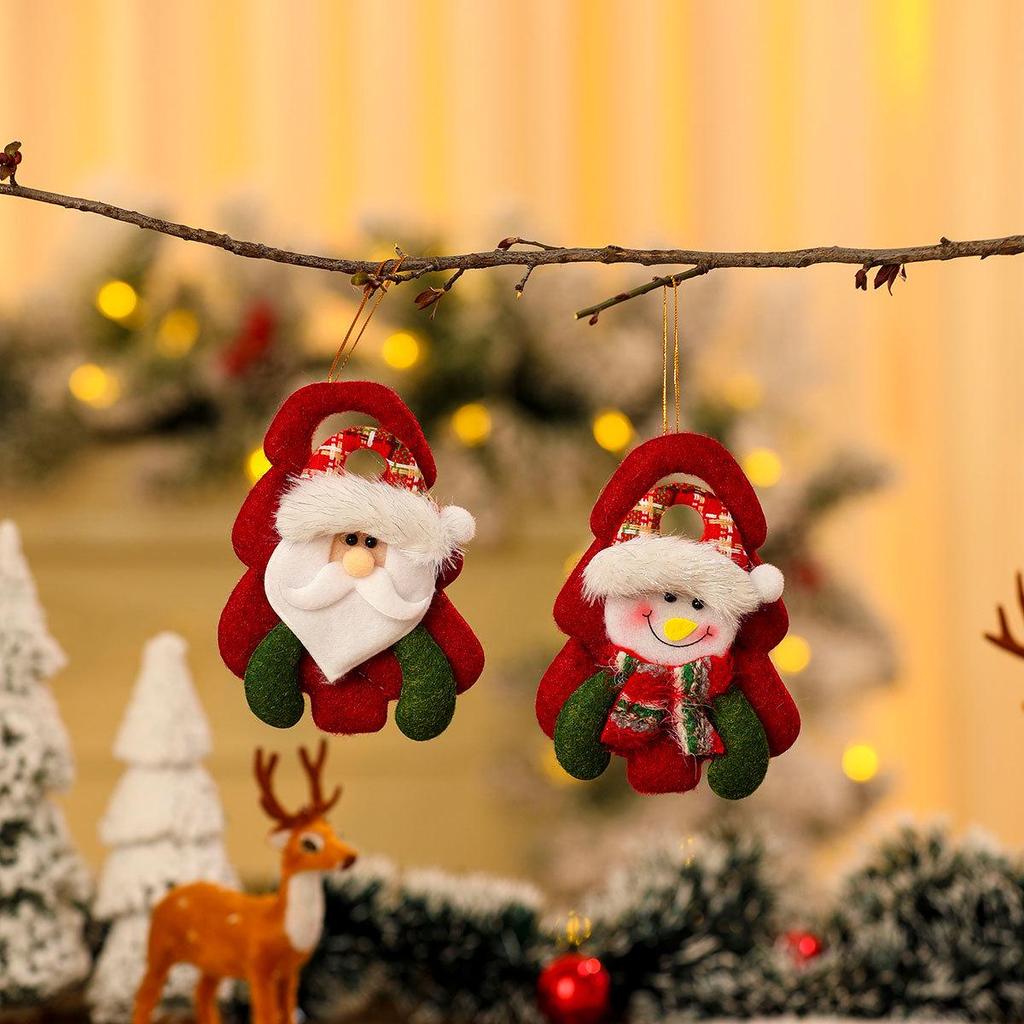 Christmas Tree-Shaped Fabric Doll Ornaments