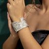 Punk Metal V-Notch Pockmarked Bracelet, Hip-Hop Personality Irregular Opening Bracelet