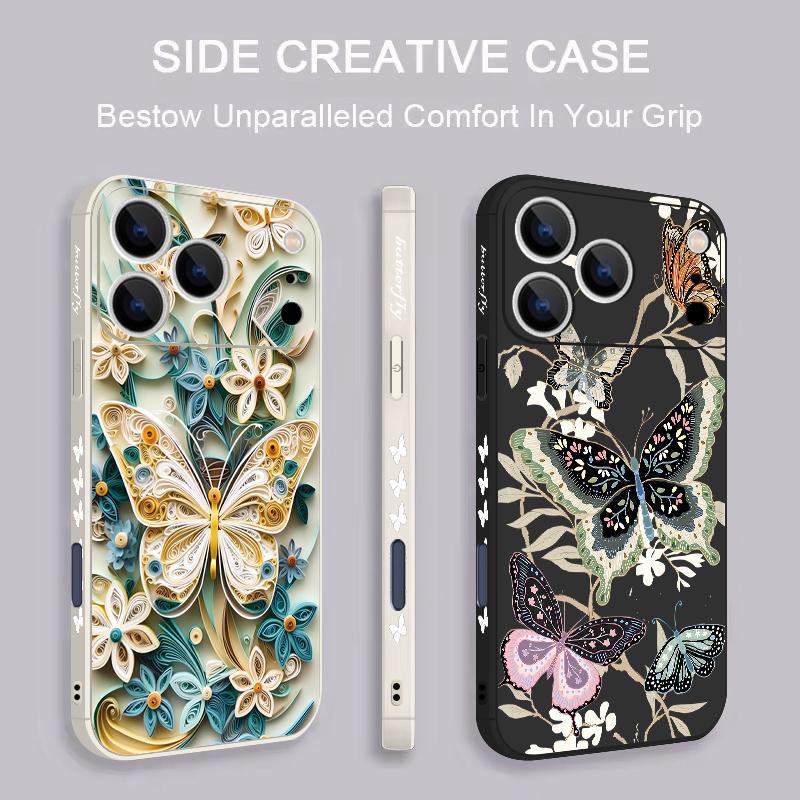 For iPhone 17 Pro Max Case INS Colorful Butterfly Flowers Pattern Magnetic For Magsafe Soft Cover For iPhone 16 15 14 13 Pro Max 17E 16E