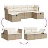 VidaXL Salon de Jardin avec Coussins 6 pcs, Canapés de Terrasse, Ensemble de Meubles de Patio, Mobilier d'Extérieur, Beige 3265342