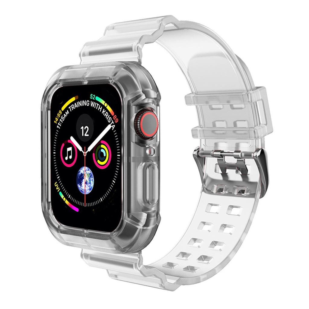 Replacement Watchband TPU Adjust Size Prevent Fading Simple Style Watch Strap for Iwatch Transparent for 38 40 41mm