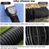 Flexible PE Downspout Extender Extendable Round Drain Pipe for Outdoor Lawn Patio Rainwater Drainage