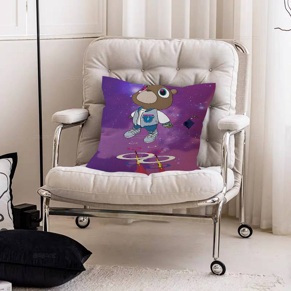 Rapper Singer Kanye West Pillow Covers Cartoon Sofa Decorative Home Double-sided Printing Short Plush Cute Cushion Cover