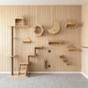 Cat Sky Park Wall-mounted Cat Tree Cat Jumping Platform Includes Sisal Scratching Board Suspension Bridge Soft Bed with Step