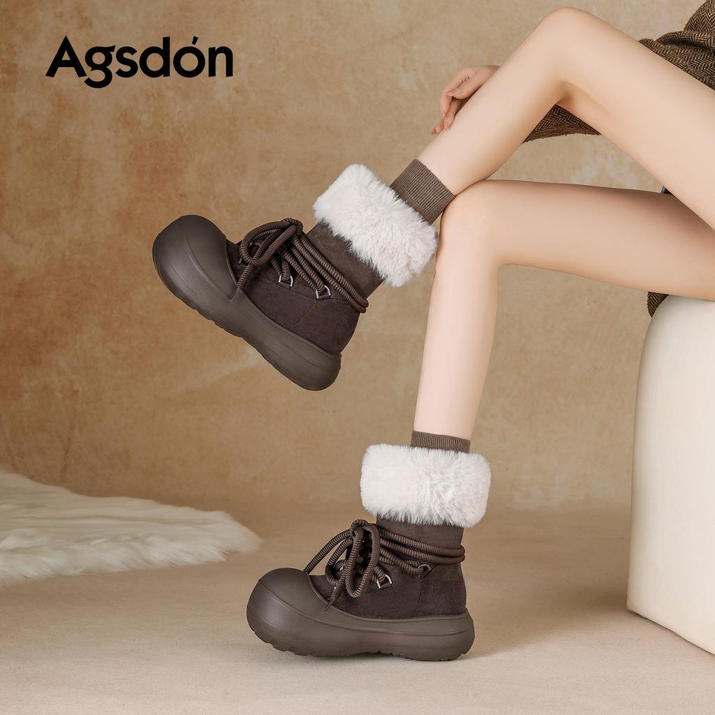 White Snow Boots New Winter Plush Thickened Fluffy Cotton Shoes Cute Martin Boots