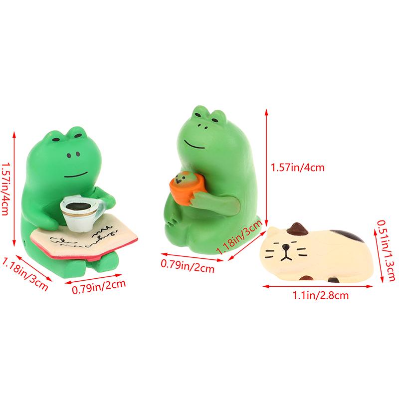 NEW 1Pc Frog Resin Miniature Dollhouse Accessories DIY Office Decor Anime Statues Car Ornament Cute Modern Art Model