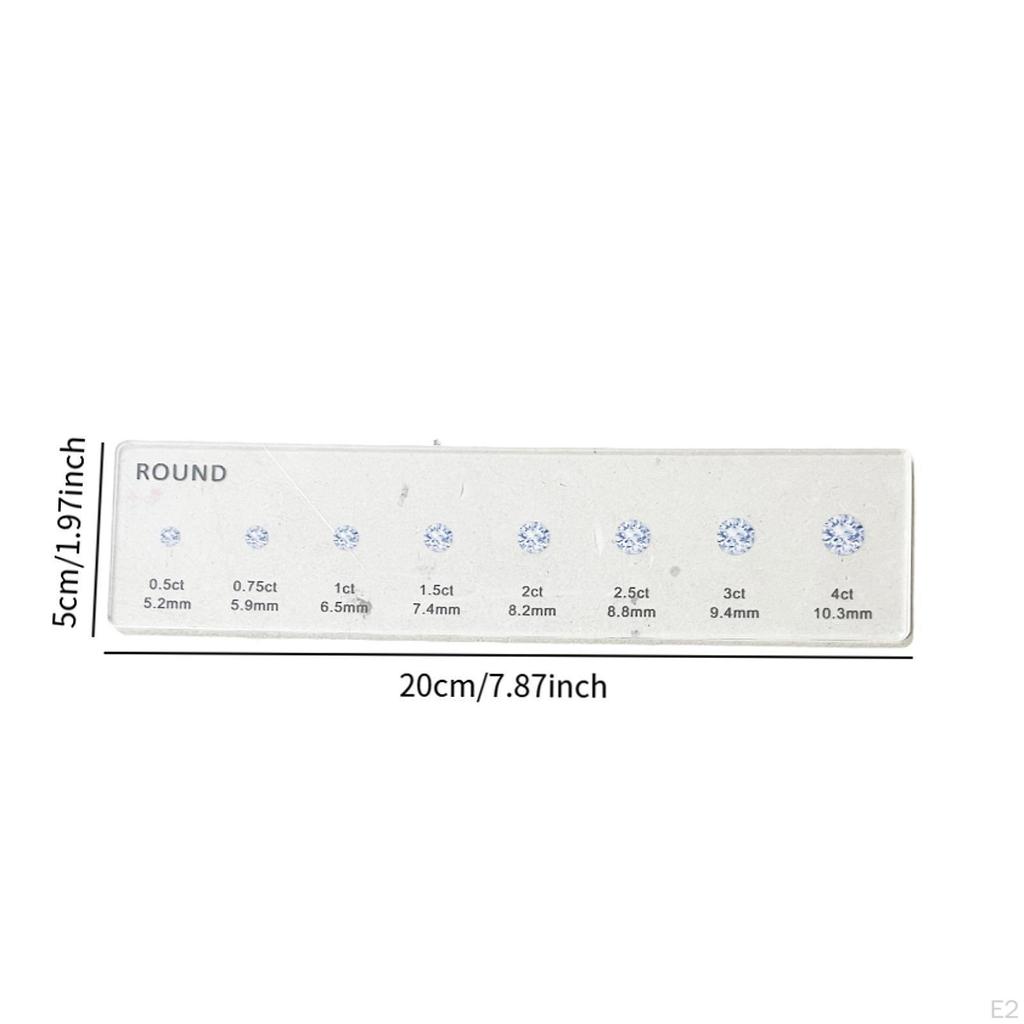 Diamond Sizer Shape Guide Lightweight Practical Ruler Size and Weight Compare Tool for Earring Shoes