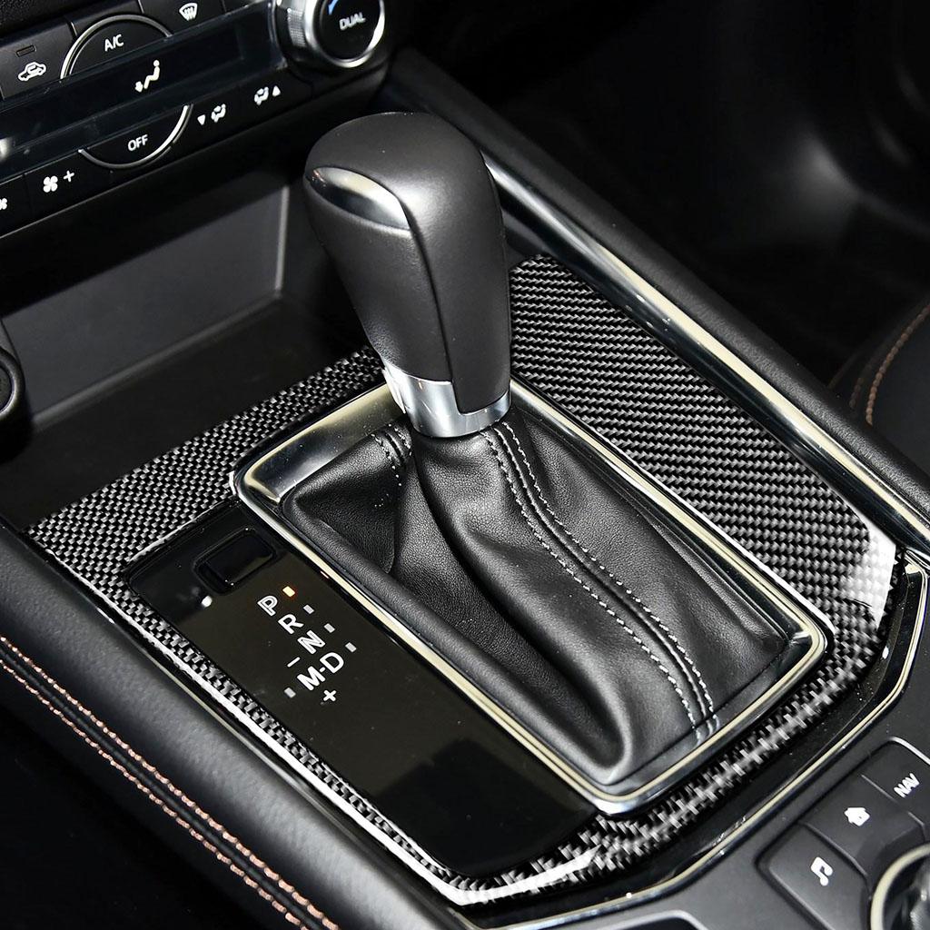 For Mazda CX-5 CX5 2017-2024 Carbon Fiber Central gear shift display Panel Cover Car Accessories Interior Decorative Stickers