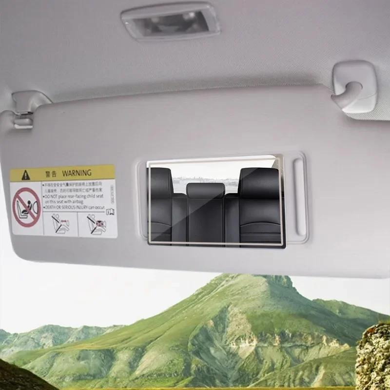 Car Sunshades Stainless Steel Mirror Car Rear Headrest Makeup Tool Portable Anti-drop Mirror Car Sun Visor Metal Makeup Mirrors