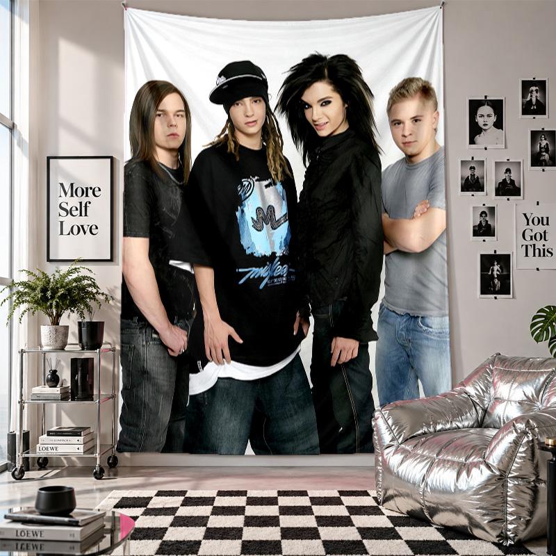 Wall TapestryTokio Hotel Art Hanging Cloth Decorative Background Cover for Room Decoration