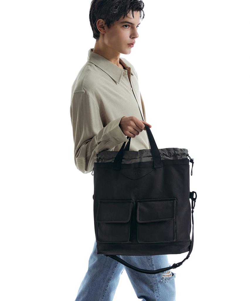 Bbyb Crunch Folded Nylon Tote Bag (Black)
