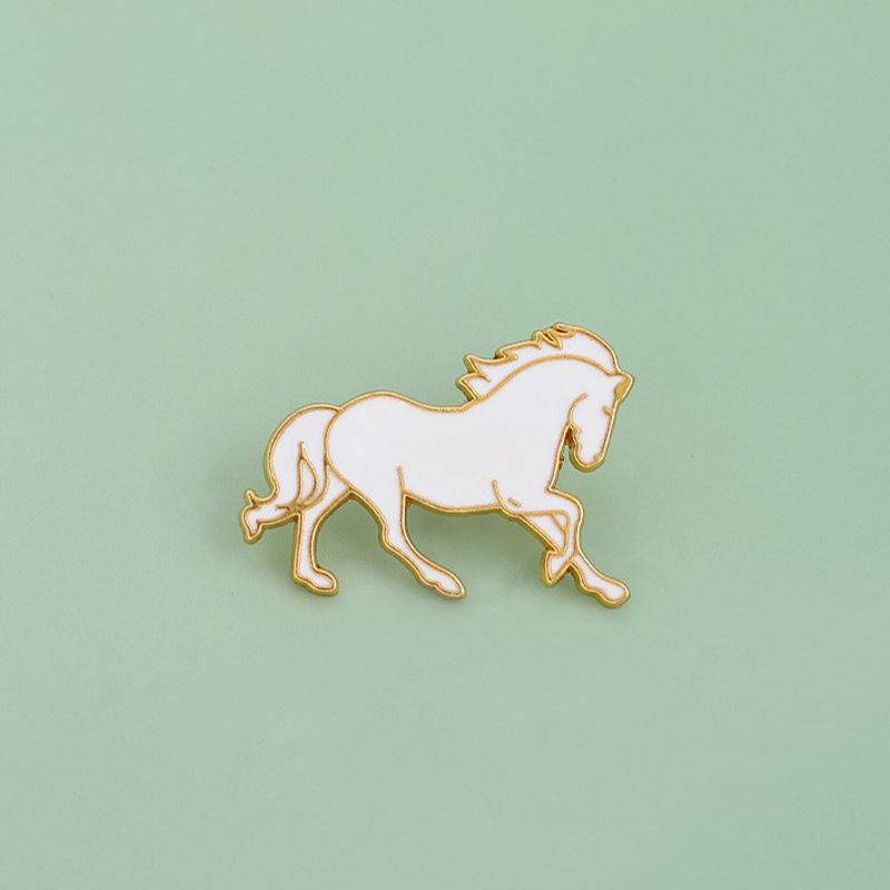 Zodiac Horse Brooch Cute Animal Style Badge Student Jewelry Pendant Accessories