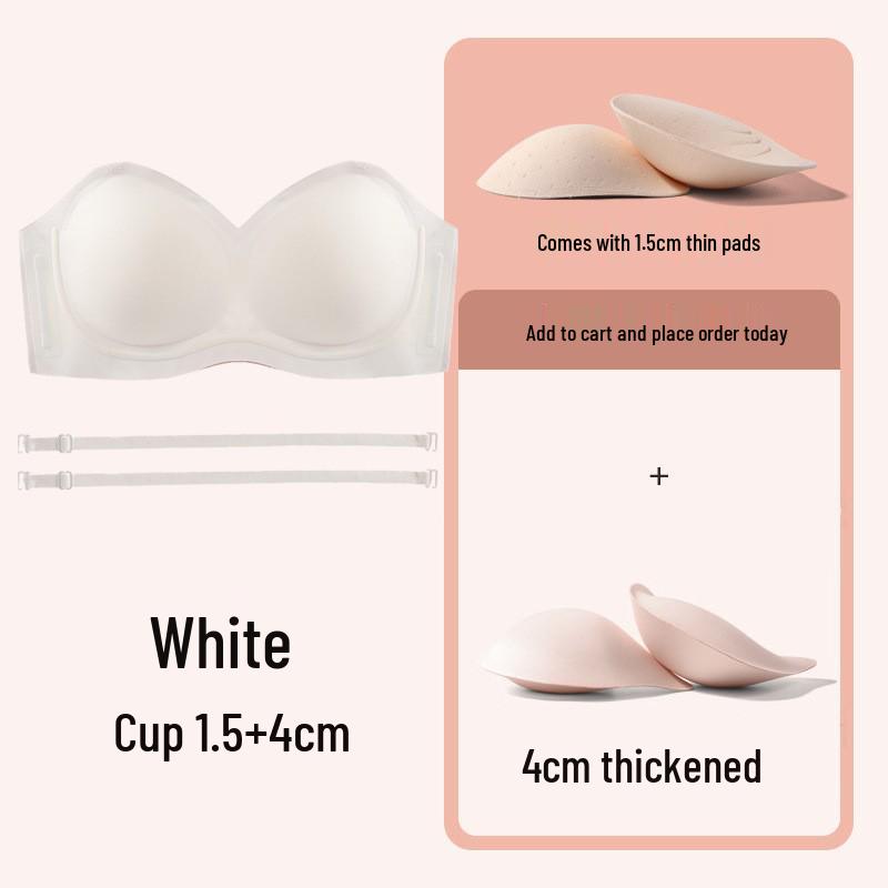 Anti-Slip Strapless Push-Up Bra for Small Chests with Invisible Support and Seamless Design