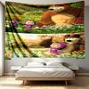 Masha and The Bear Print Tapestry - Portable Wall Decor Cloth, for Home, Dorm, Travel, Bedroom, Living Room - Ideal Birthday Housewarming Gift