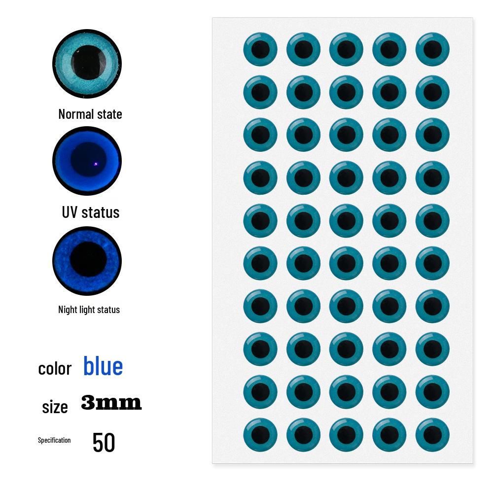 50-Pack 3D Luminous Bionic Fish Eyes for Fly Fishing and Fly Tying