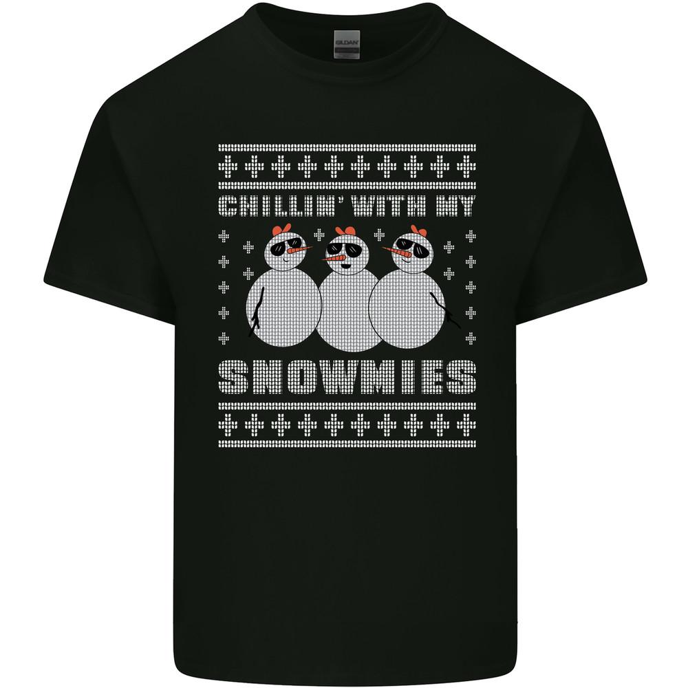 

Chillin With My Snowmies Funny Christmas Mens Light Cotton T-Shirt Unisex T-Shirt XXXXL
