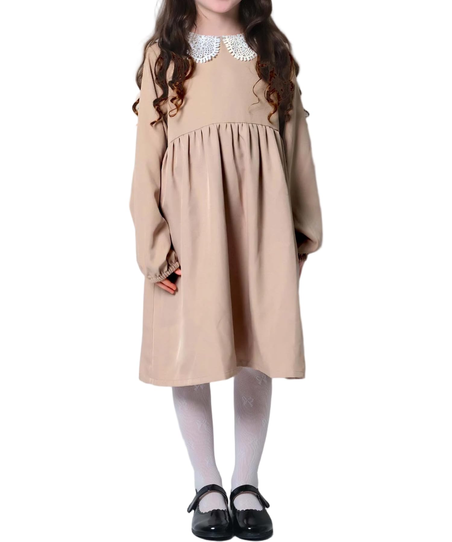 

Платье для девочек на современное торжественное мероприятие, бежевое/A