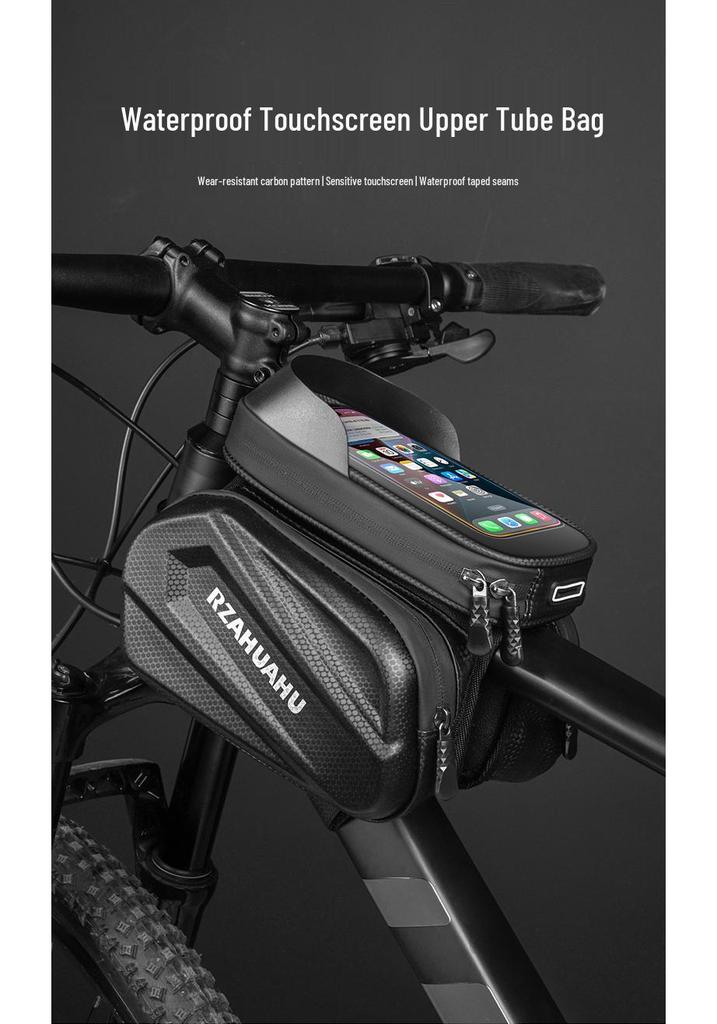 Cross-border Bicycle Front Beam Bag: Hard Shell Top Tube Handlebar Bag with Touch Screen for Phone – Mountain & Road Bike Accessory
