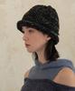 Bajal Va Square Long Label Roll-Up Beanie Black