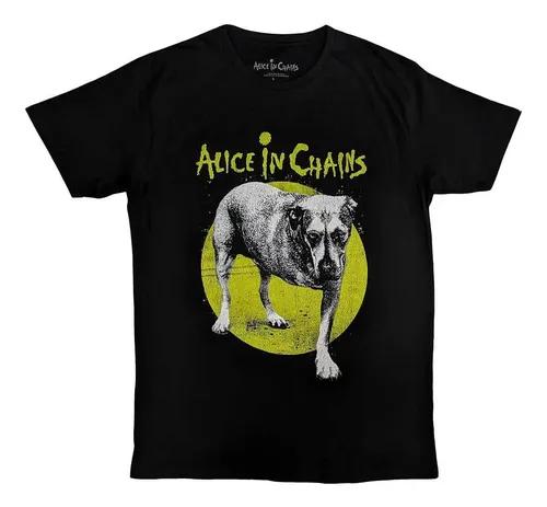 Unisex Shirt Cotton Oversize Large Size New Camiseta Alice In Chains Three-legged Dog V2, Negra, Nueva