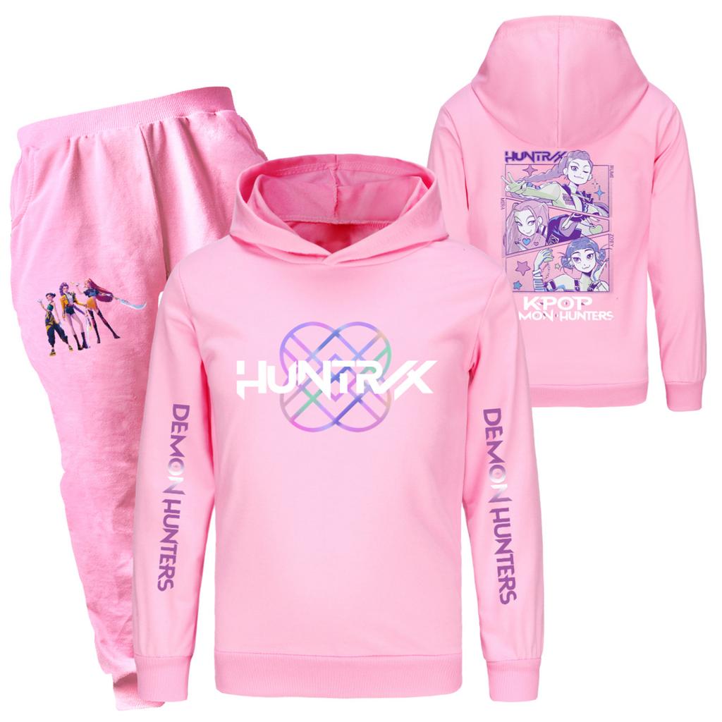 Zweiteiliger Trainingsanzug für Kinder mit Kapuzenoberteil und Hose Langärmeliges bedrucktes Sweatshirt-Set