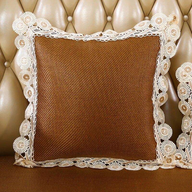 Summer Coolness Rattan Mat Fabric Sofa Cover European Hemline Living Room Decoration Non-slip Slipcover Sofa Cushion Home Decor