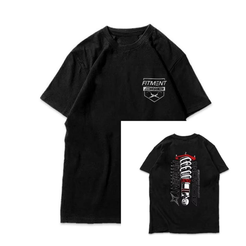 Large Size Cotton Men's BC Modified Car T-shirt with Shock Absorption and Twisted Teeth Hellaflush Print Versatile T-shirt Top