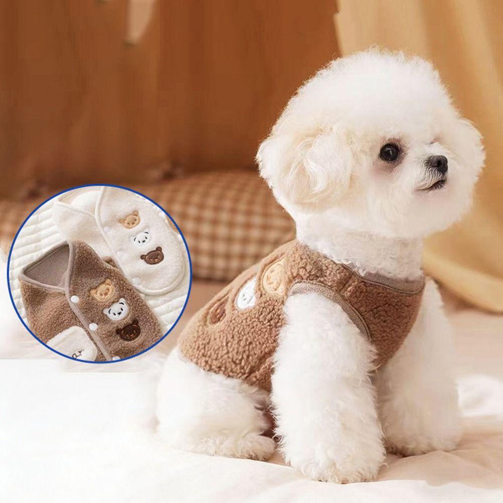 Plush Pet Coat Cartoon Bear Winter Dog Jacket Fashion Dog Costume For Small Medium Dog