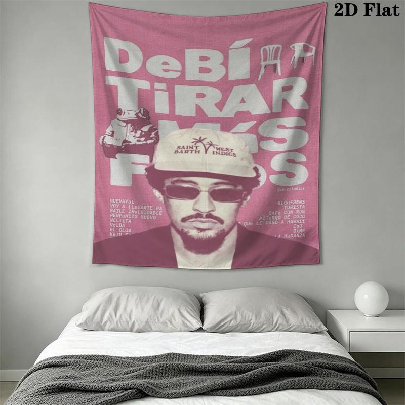 Bad Bunny Wall Tapestry Aesthetic Wall Hanging Printed Fabric Blanket Decorative Tapestries for Bedroom Living Room Home Decor